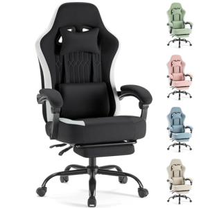 Sweetcrispy Ergonomic Gaming Chair with Footrest