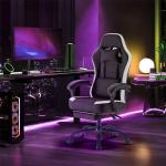 Sweetcrispy Ergonomic Gaming Chair with Footrest