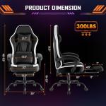 Sweetcrispy Ergonomic Gaming Chair with Footrest