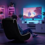 GTPLAYER Foldable Swivel Floor Gaming Chair - Gold