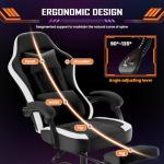 Sweetcrispy Ergonomic Gaming Chair with Footrest