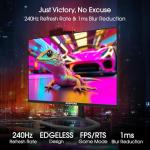 Sceptre 24.5-Inch Gaming Monitor 240Hz, Dual HDMI