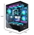 MUSETEX Mid Tower Gaming Case with ARGB Fans