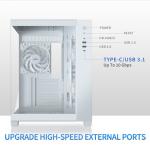 MUSETEX White Mid Tower PC Case with ARGB Fans