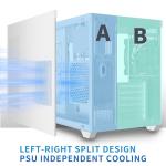 MUSETEX White Mid Tower PC Case with ARGB Fans