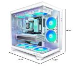 MUSETEX White Mid Tower PC Case with ARGB Fans