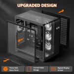 darkFlash Curved Mid-Tower PC Case with RGB Fans