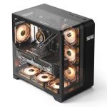 darkFlash Curved Mid-Tower PC Case with RGB Fans