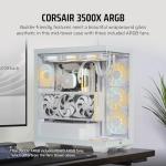 CORSAIR 3500X ARGB Mid-Tower PC Case - White