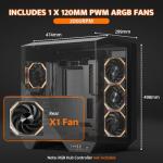 darkFlash Full-Tower Gaming PC Case with Glass
