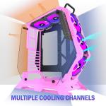KEDIERS Pink ATX Mid Tower Gaming Case with Fans
