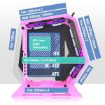 KEDIERS Pink ATX Mid Tower Gaming Case with Fans