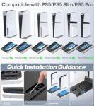 PS5 Stand with Cooling, Charging, and RGB Lighting