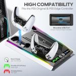 PS5 Stand with Cooling, Charging, and RGB Lighting
