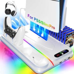 PS5 Cooling Station with Dual Controller Charger