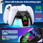 PS5 Controller Charging Station with RGB Lights