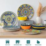 Colorful Ceramic Dinner Plates Set of 6