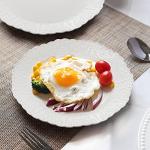 AVLA 4 Pack Large White Ceramic Dinner Plates