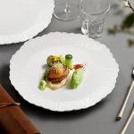 AVLA 4 Pack Large White Ceramic Dinner Plates