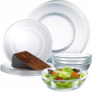 12pc Clear Glass Dinnerware Set for Every Occasion