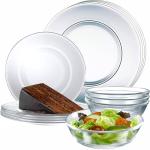 12pc Clear Glass Dinnerware Set for Every Occasion