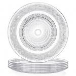 Elsjoy 6 Pack Clear Large Glass Dinner Plates