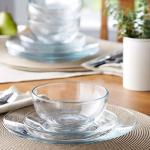 12pc Clear Glass Dinnerware Set for Every Occasion