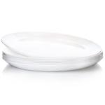 10" White Glass Dinner Plates Set of 6