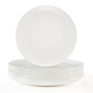 Hakeemi 12-Piece Scratch-Resistant Glass Dinner Plates