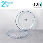 NutriUps 10-Inch Clear Glass Dinner Plates, 2 Pack