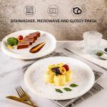 10" White Glass Dinner Plates Set of 6