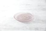 Pink Hobnail Glass Dinner Plates Set of 4