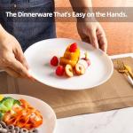 10" White Glass Dinner Plates Set of 6