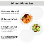 Hakeemi 12-Piece Scratch-Resistant Glass Dinner Plates