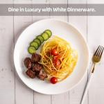 10" White Glass Dinner Plates Set of 6