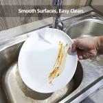 10" White Glass Dinner Plates Set of 6