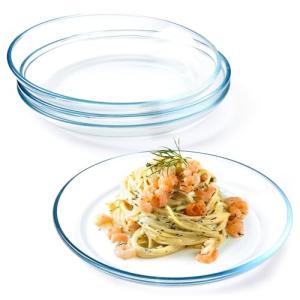 Nutriups 4-Pack 10" Clear Glass Dinner Plates