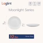 LaGlint 10.5” Lightweight Opal Glass Dinner Plates Set