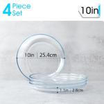 Nutriups 4-Pack 10" Clear Glass Dinner Plates
