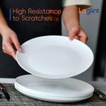 LaGlint 10.5” Lightweight Opal Glass Dinner Plates Set