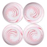 Yundu Pink Marbled 10 inch Ceramic Dinner Plates,Set of 4,Microwave Safe,Plates Set