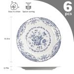 Ceramic Dinner Plates Set of 6 with Floral Design