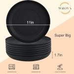 Wrova Unbreakable 11-Inch Wheat Straw Dinner Plates Set