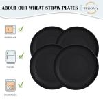 Wrova Unbreakable 11-Inch Wheat Straw Dinner Plates Set