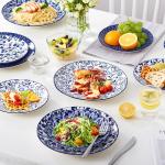 Vintage Blue and White Ceramic Dinner Plates Set