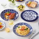 Vintage Blue and White Ceramic Dinner Plates Set