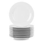 Elama 12-Piece White Porcelain Dinnerware Set