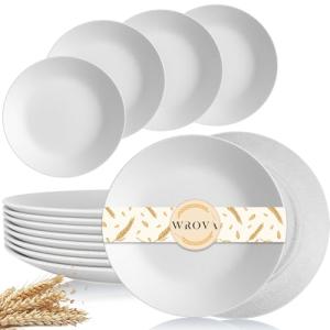 Wrova 10-Inch Unbreakable Wheat Straw Dinner Plates Set