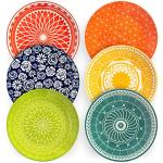 Colorful Boho Dinner Plates Set of 6