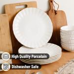 Set of 6 Gold-Trimmed Porcelain Dinner Plates